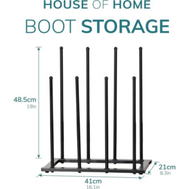 4 Pair Dryer Metal Welly Walking Boot Stand Shoe Rack Garden Shed Home Storage - thumbnail 2