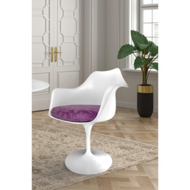 White Tulip Armchair with Luxurious Cushion