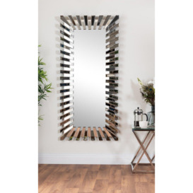 Starburst Large 170cm x 80cm 3D Silver Rectangular Sunburst Modern Hallway Bedroom Dining And Living Room Mirror