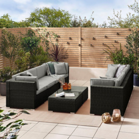 Orlando 8 Seat Modular Outdoor Garden Sofa - PE Rattan Garden Sofa with Cushions - Two Garden Coffee Table - thumbnail 2