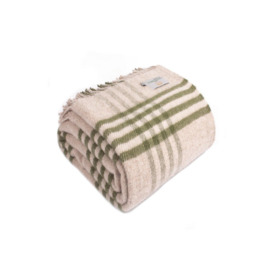 100% Pure New Wool Hex Check Throw Blanket Made in Wales - thumbnail 1