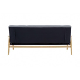 Langford Fabric Sofa Bed Scandinavian Style with Wooden Armrests and Legs - thumbnail 3