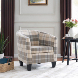 Canberra Tub Chair Accent Chair With Wooden Legs - thumbnail 1