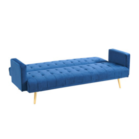 Windsor Velvet Sofa Bed with Metal Gold Legs - thumbnail 3