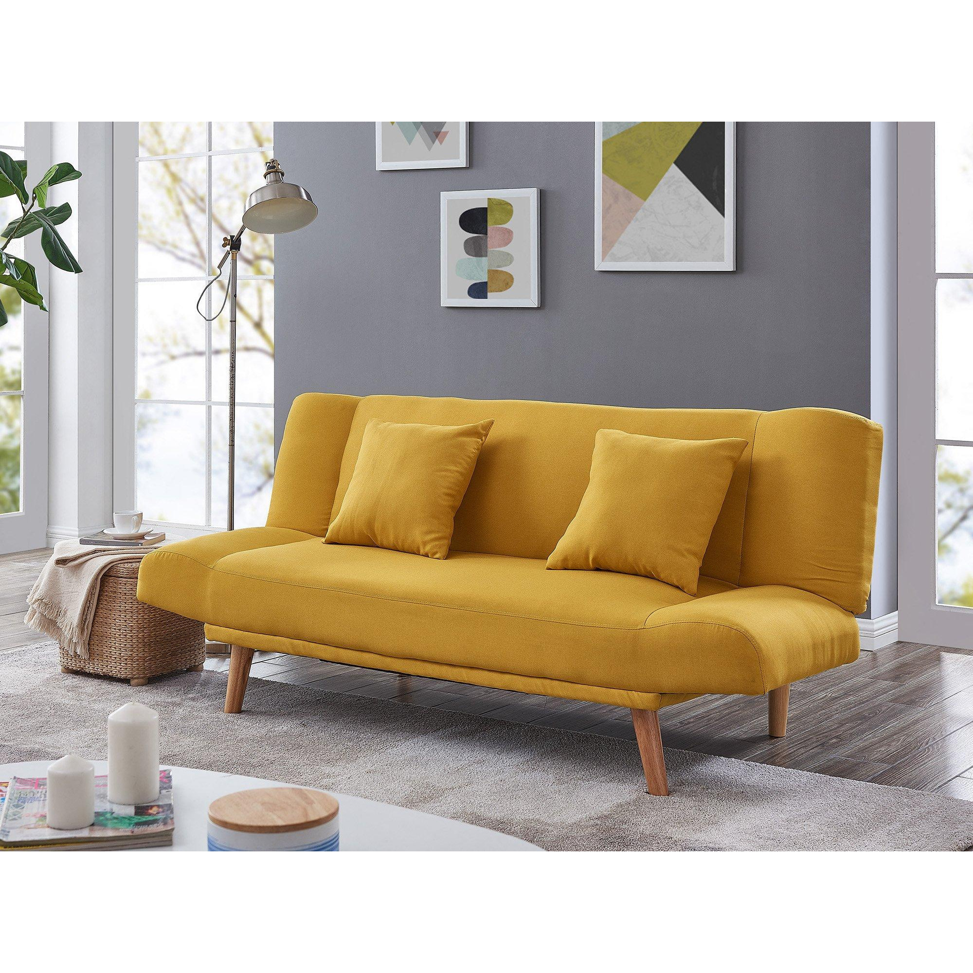 Hamilton Fabric Sofa Bed With Matching Scatter Cushions and Wooden Legs - image 1