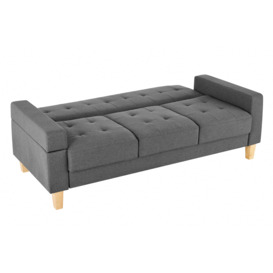 Victoria Fabric Sofa Bed With Tufted Detail Removable Armrests and Wooden Legs - thumbnail 3
