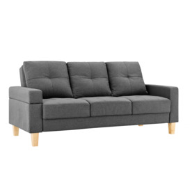 Victoria Fabric Sofa Bed With Tufted Detail Removable Armrests and Wooden Legs - thumbnail 2