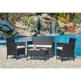 Newport Rattan Garden 4pc Furniture Set With Cover