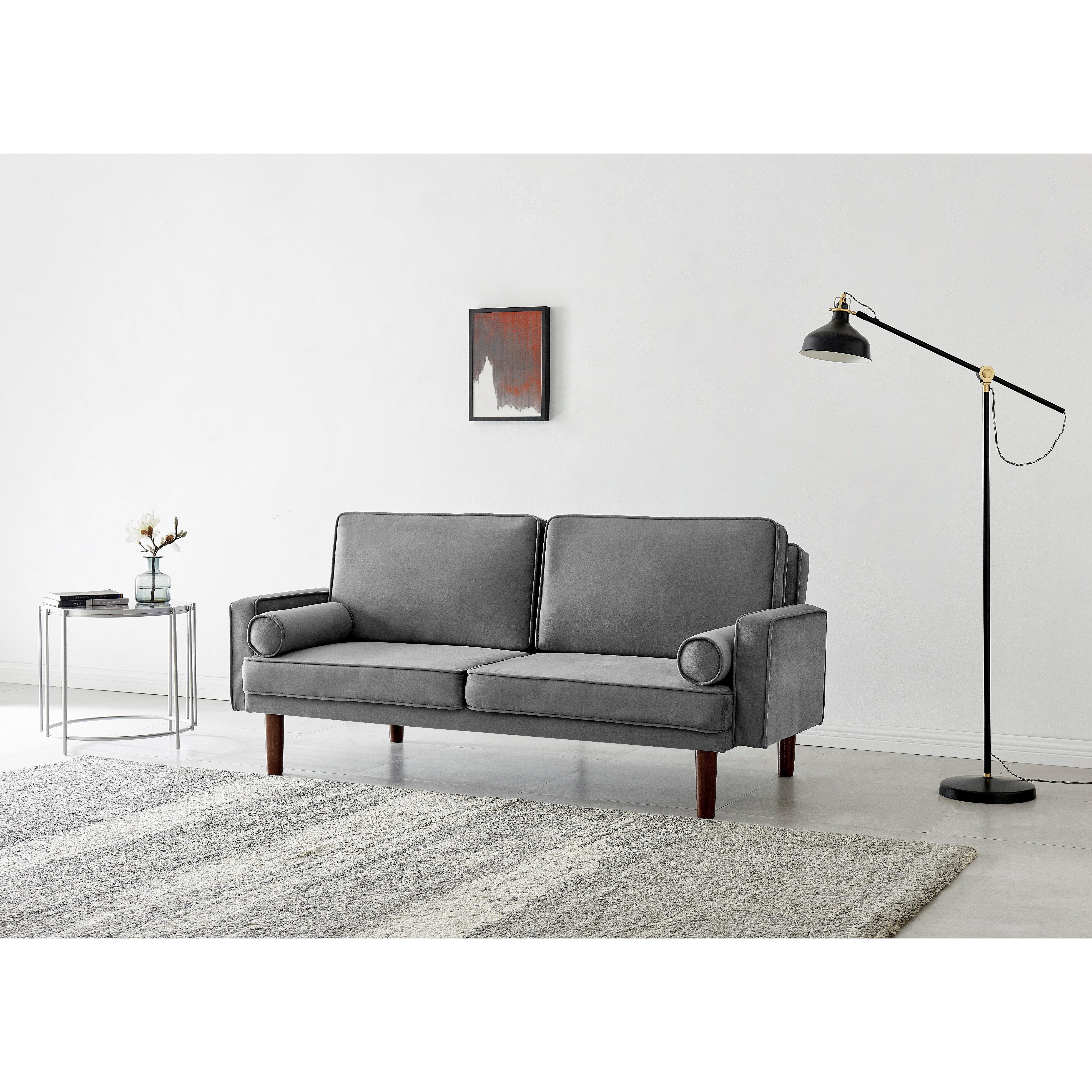 Sutton Velvet Sofa bed with Wooden Legs - image 1