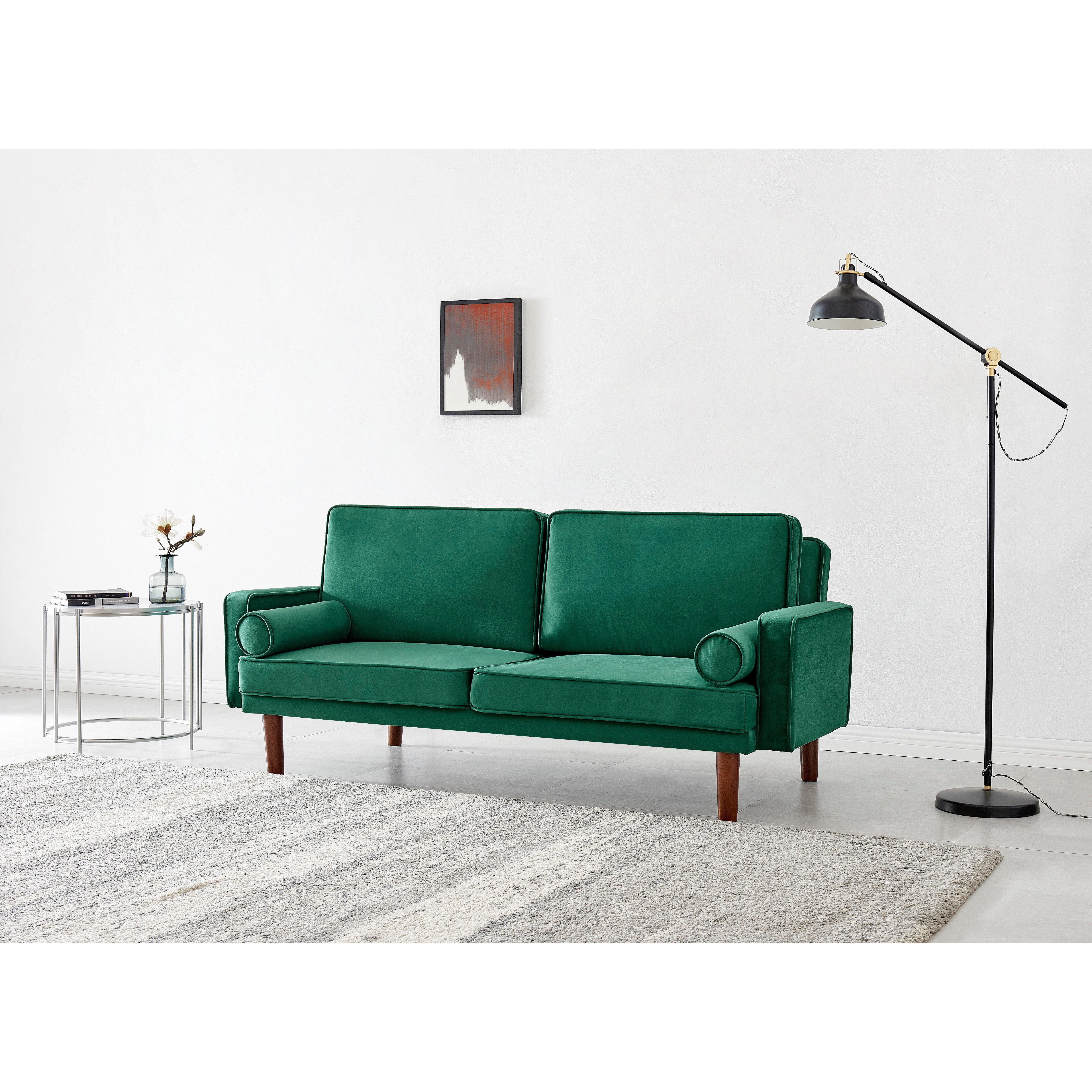 Sutton Velvet Sofa bed with Wooden Legs - image 1