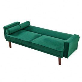 Sutton Velvet Sofa bed with Wooden Legs - thumbnail 3