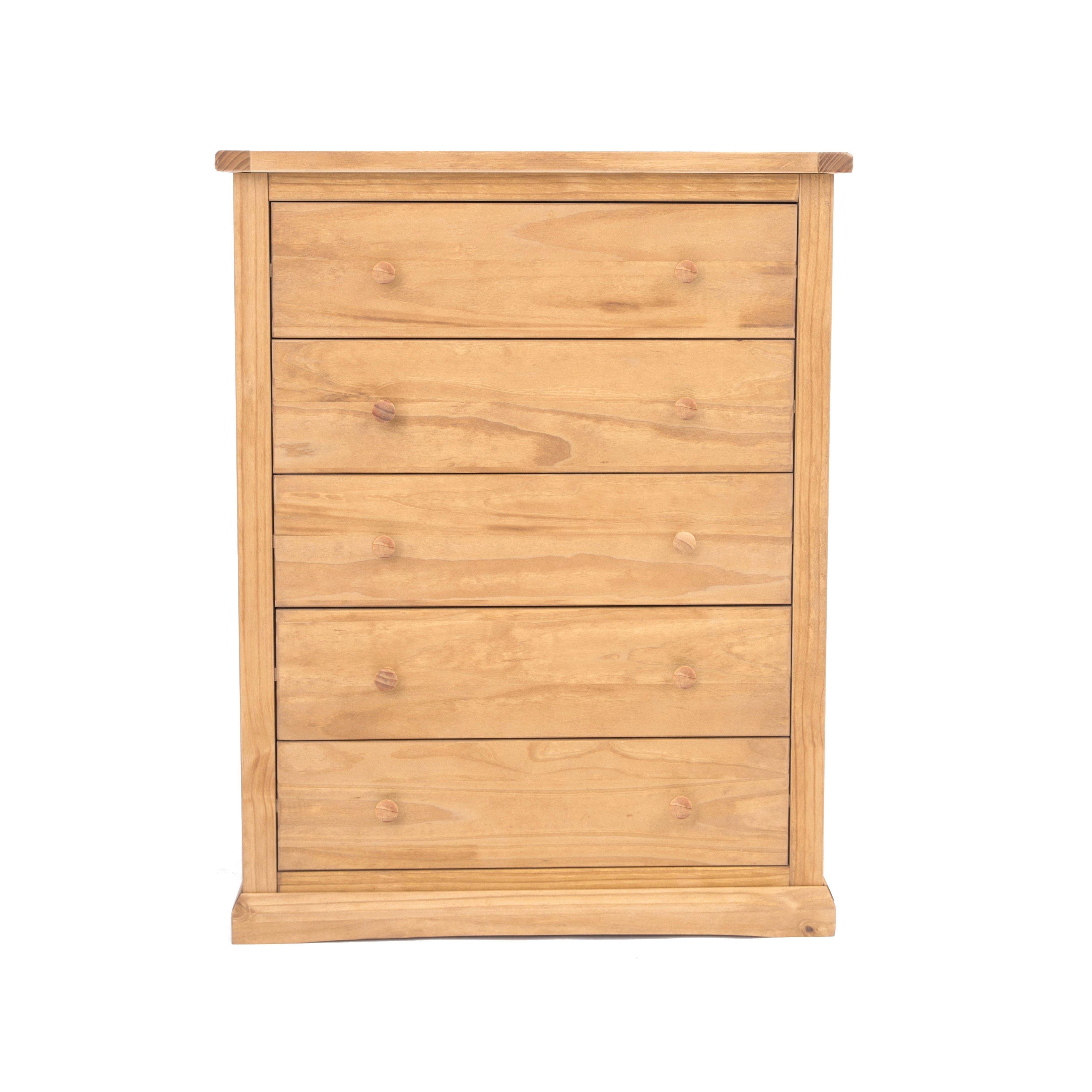 Lucca 5 Drawer Chest of Drawers Wood Knob - image 1