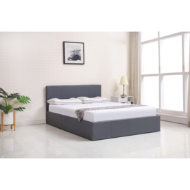 Ottoman Storage Leather Bed Side Lift 4FT6 Double Bed