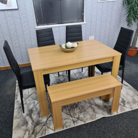 Kitchen Dining Table With 4 Chairs  and 1 Bench Dining table set for 6