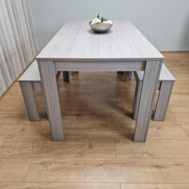 Kitchen Dining Table with 2 Benches,Dining room Table set, Dining Table and 2 Benches - thumbnail 2