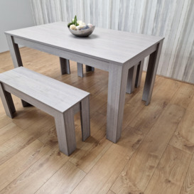 Kitchen Dining Table with 2 Benches,Dining room Table set, Dining Table and 2 Benches - thumbnail 1