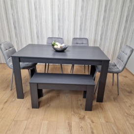 Dining Table Set with 4 Chairs Dining Room, Kitchen table set of 4, and Bench - thumbnail 2