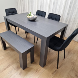 Dining Table Set with 4 Chairs and a Bench Dining Room and Kitchen table set of 4 - thumbnail 2