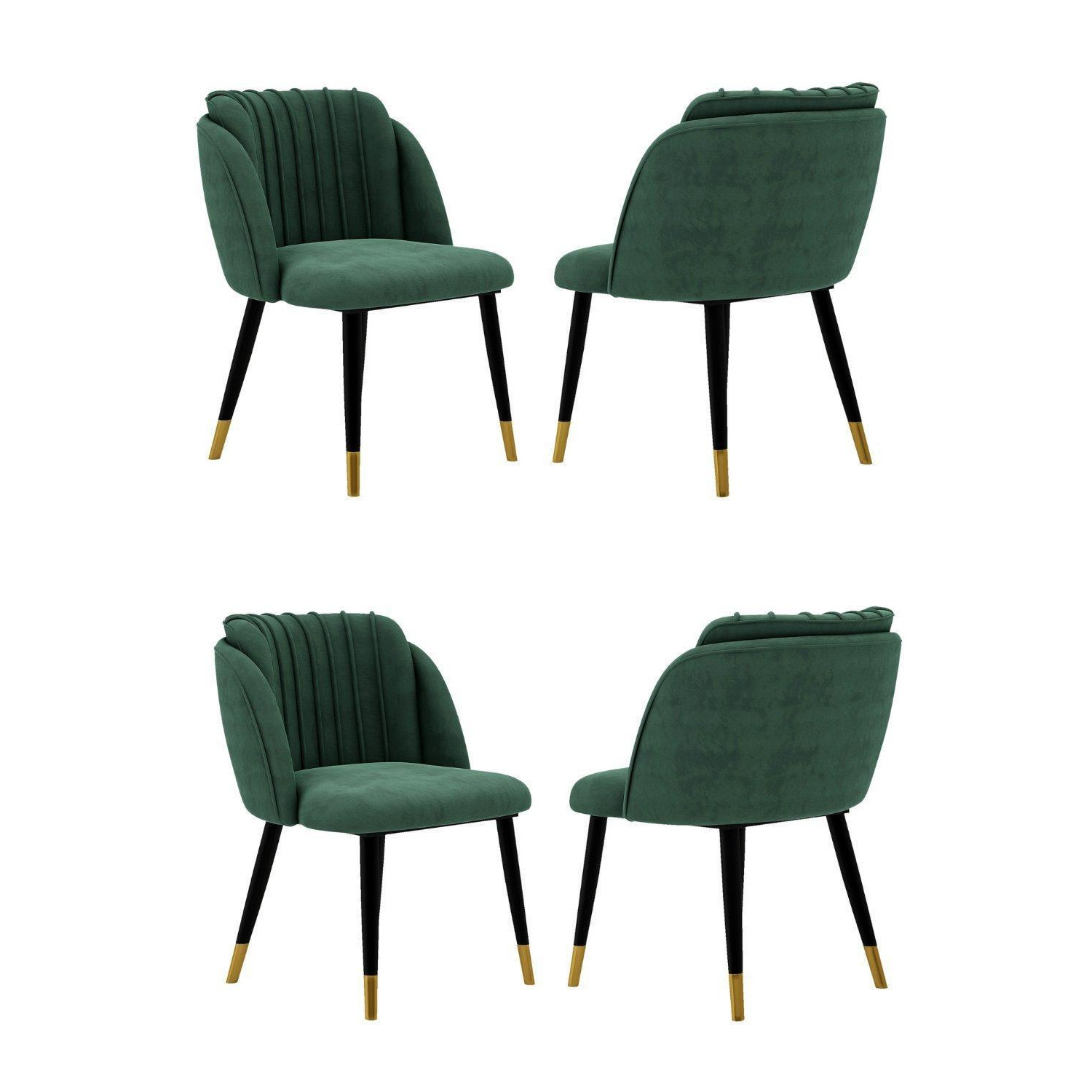Set of 4 'Milano Velvet Dining Chair' Upholstered Dining Room Chair - image 1