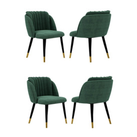 Set of 4 'Milano Velvet Dining Chair' Upholstered Dining Room Chair - thumbnail 1