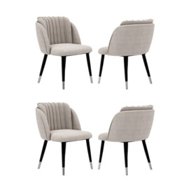 Set of 4 'Milano Velvet Dining Chair' Upholstered Dining Room Chair