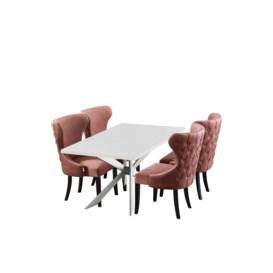 'Mayfair Duke' LUX Dining Set A Table And Chairs Set Of 4