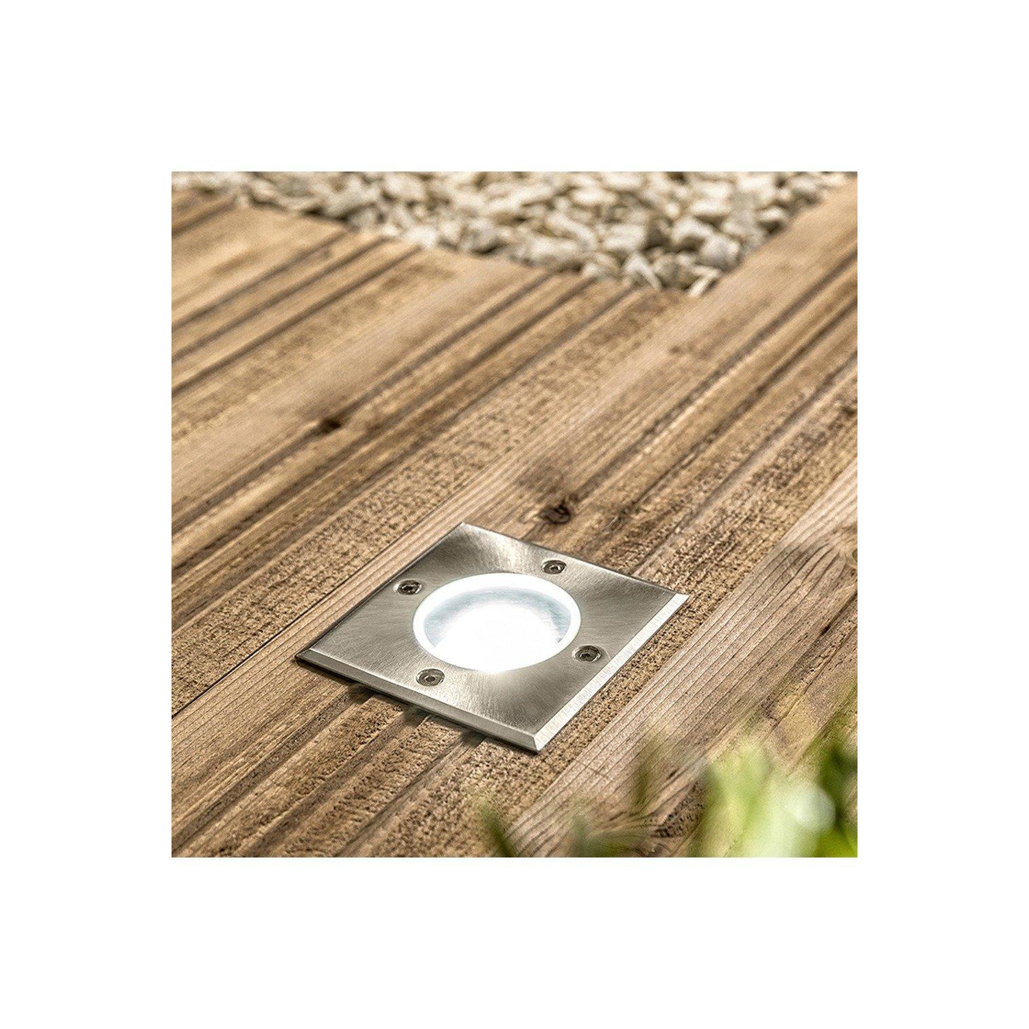 MYAH Square Small Single Stainless Steel Inground Or Decking Lights - image 1