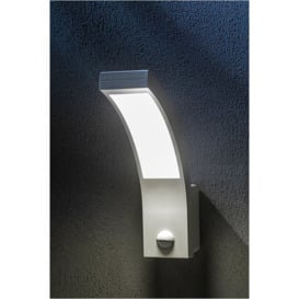 'Paris' White LED Curved Outdoor Wall Light With Motion Sensor - thumbnail 3