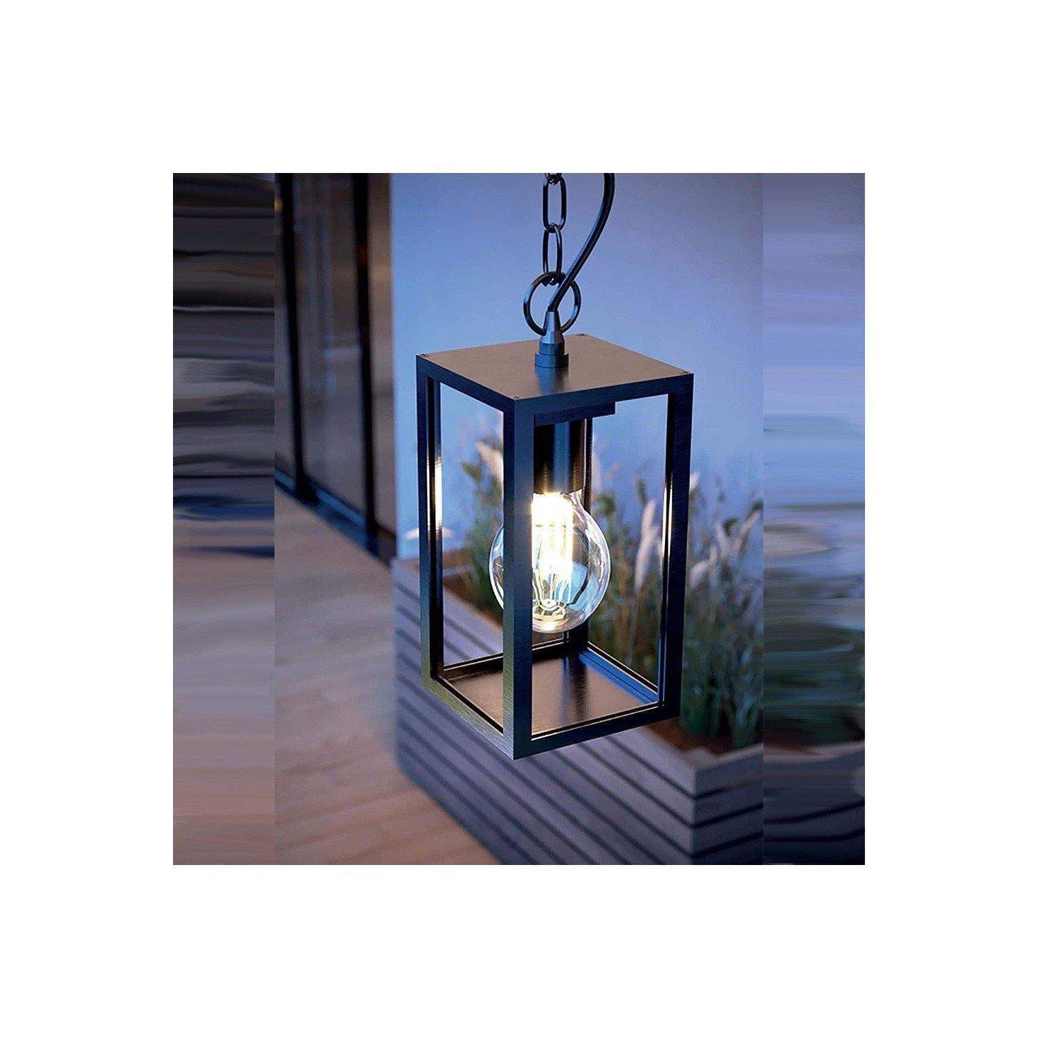 'Sienna' Black Hanging Outdoor Porch Lantern Ceiling Light - image 1