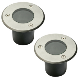 Nola Two Round Small Stainless Steel Inground Or Decking Lights - thumbnail 1