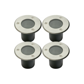 'Nola' Four Round Small Stainless Steel Inground Or Decking Lights