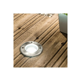 Meadow Round Large Single Stainless Steel Inground Or Decking Lights