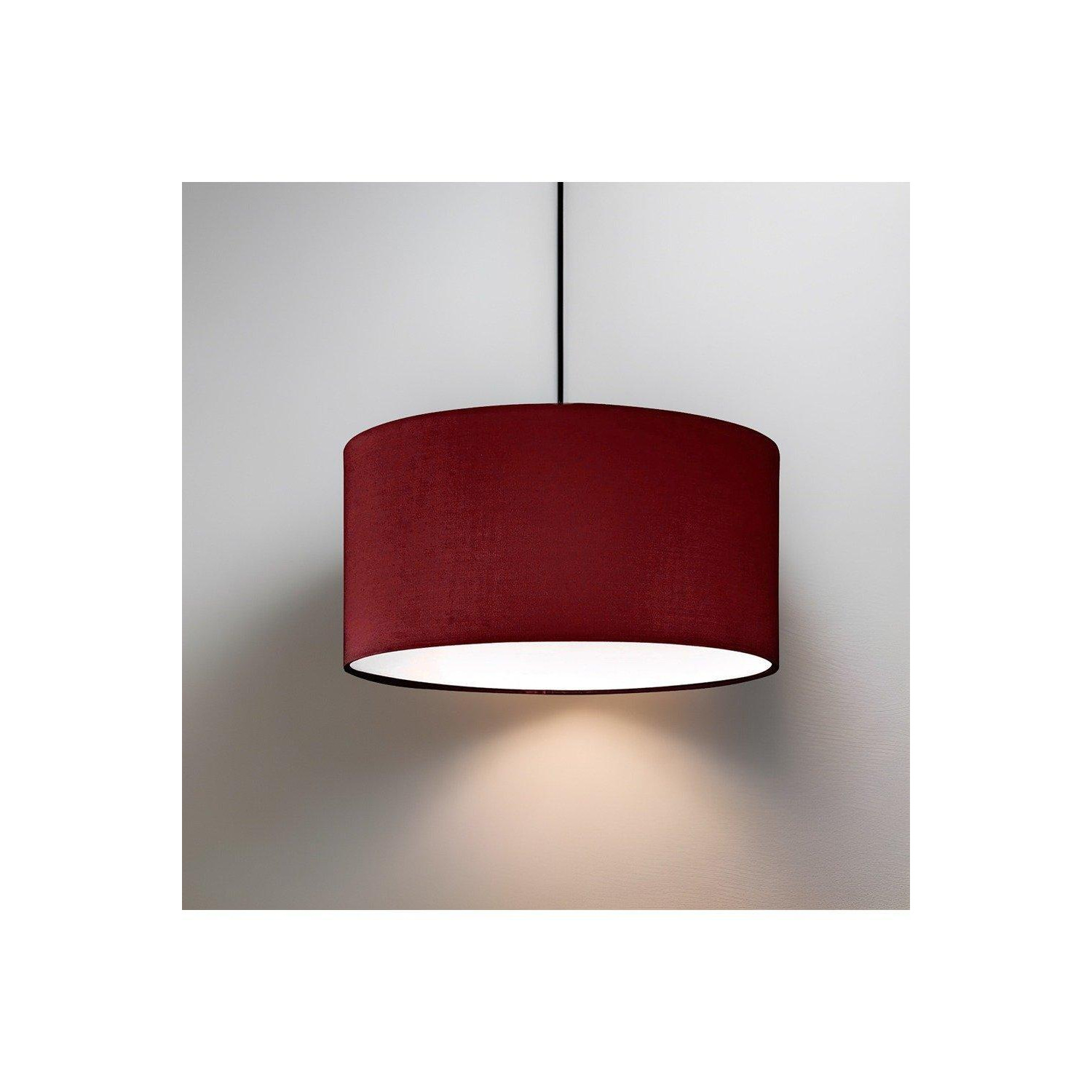 'Lucia' Dark Red Fabric Ceiling Lamp Shade With Frosted Diffuser