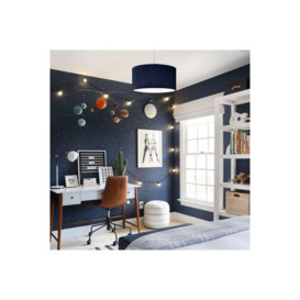 'Lucia' Navy Blue Fabric Ceiling Lamp Shade With Frosted Diffuser - thumbnail 3