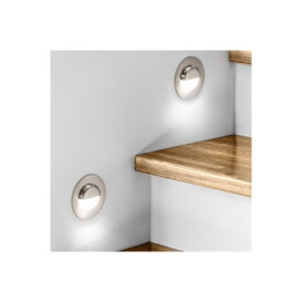 'Casey' Stainless Steel Small Round Stair Light With Diffuser - thumbnail 3