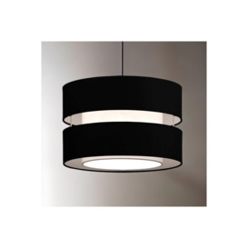 'Gayle'Black Two Tier Double Ceiling Shade
