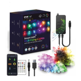 RGB Fairy Lights with 5 Meters length, 50 LEDs, WiFi+BLE+IR Remote control, UK Plug with USB Port - thumbnail 2
