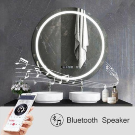 70 cms Round Bathroom Mirror with Bluetooth Speaker - thumbnail 1