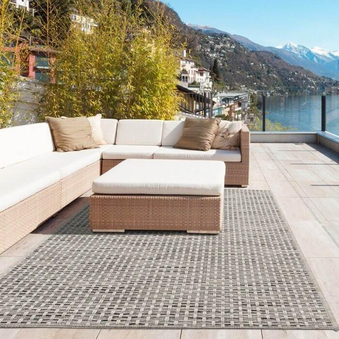 Cream Solid Design Outdoor&Indoor Rug For Garden Patio - Durable Weather-Proof Stain Resistant UV-Protected Jet-Washable Outdoor Rug - Magic 3610C - image 1