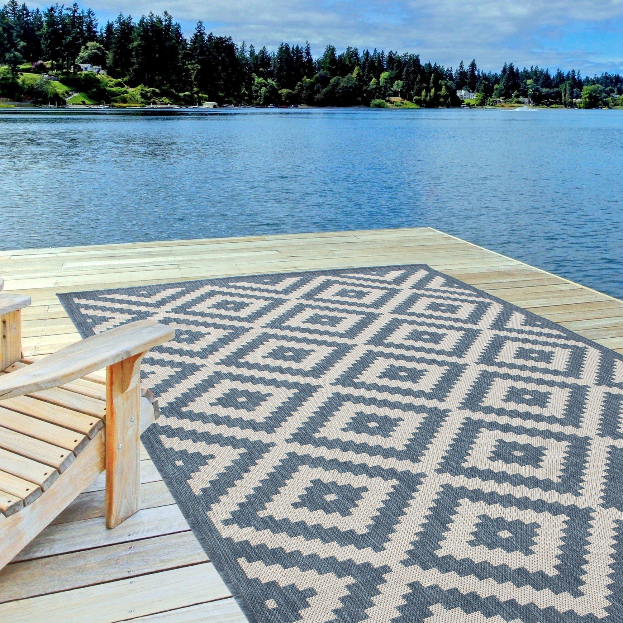 Ecology Collection Outdoor Rugs in Blue - 100blu - image 1