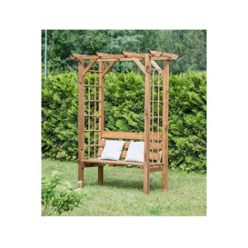 Wooden Garden Arbour Pergola with Bench & Trellis (H)2200mm x (W) 1790mm (D)800mm - thumbnail 1