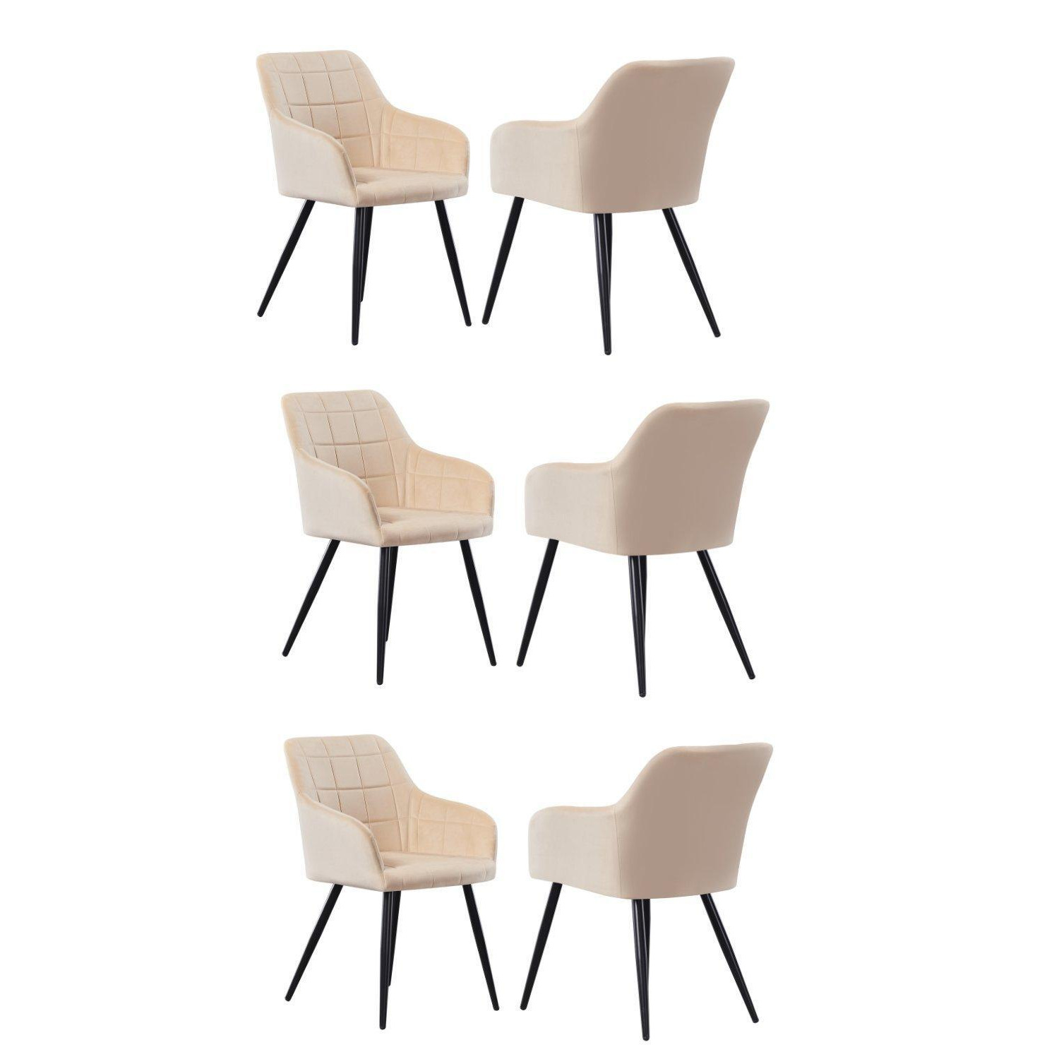 Set of 6 Camden Velvet Dining Chairs' Upholstered Dining Room Chairs - image 1