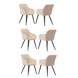 Set of 6 Camden Velvet Dining Chairs' Upholstered Dining Room Chairs - thumbnail 1