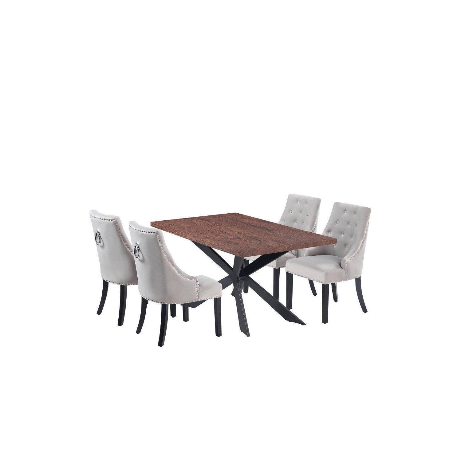 'Windsor Duke' LUX Dining Set a Table and Chairs Set of 4 - image 1