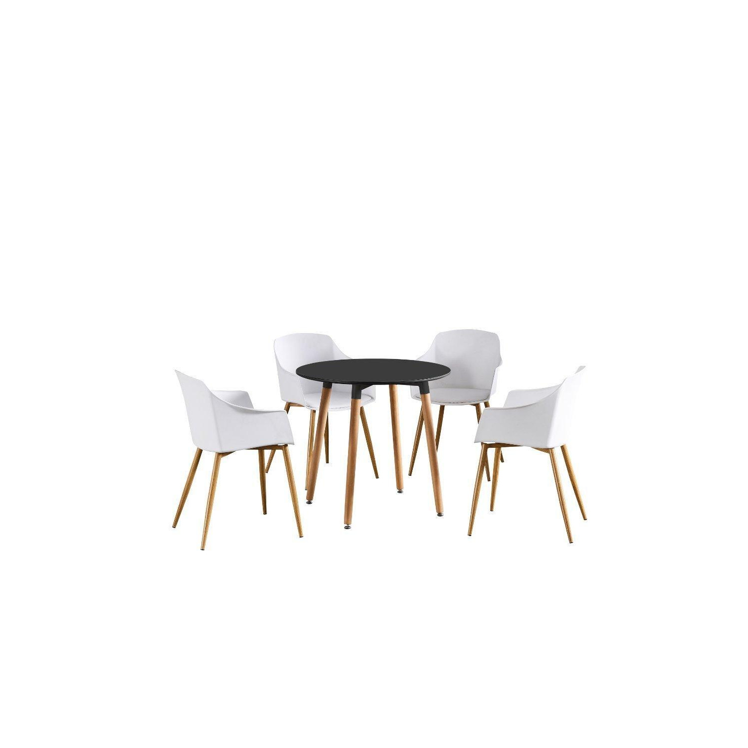 'Eden' Round Dining Set Includes a Dining Table & 4 Fabric Dining Chairs - image 1