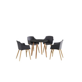 'Eden Round' Dining Set with a Table and Set of 4 Chairs - thumbnail 1