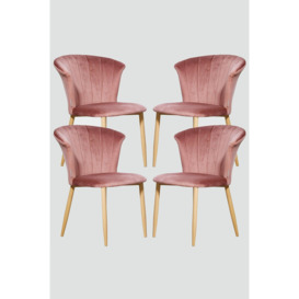 Set of 4 'Elsa Velvet Dining Chairs' Upholstered Dining Room Chairs
