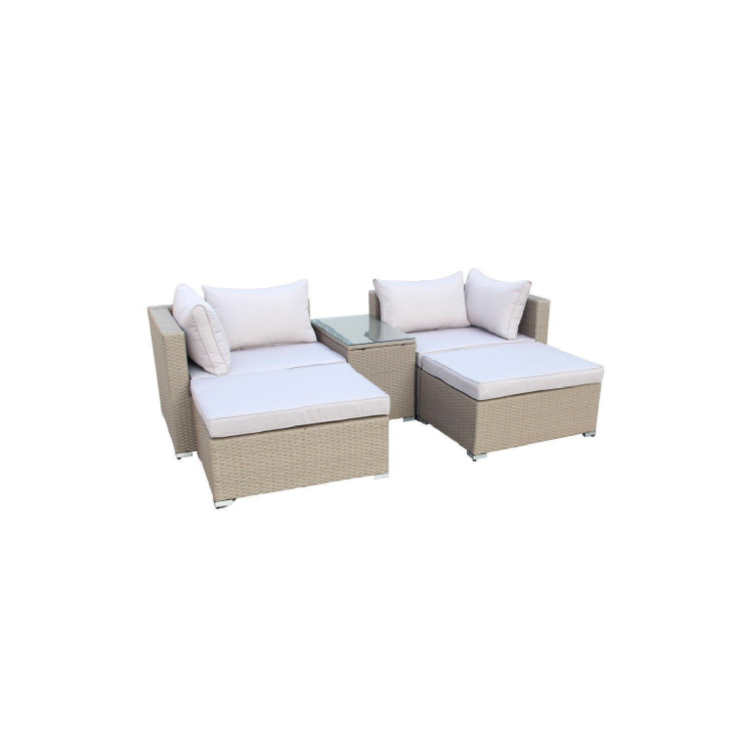 Roma Modular Outdoor Rattan Garden Lounge Set with Removable Cushions 5pc - image 1
