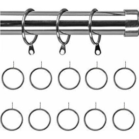 10 Pack Curtain Rings Chrome To Fit Curtain Poles 25mm to 35mm ,Pack of 10 Curtain Rings (10pk Curtain Rings, Chrome) - thumbnail 2