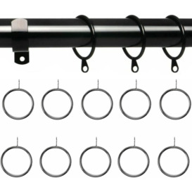 10 Pack Curtain Rings Black Nickel To Fit Curtain Poles 25mm to 35mm Pack of 10 Curtain Rings Black (10pk Curtain Rings, Black Nickel)